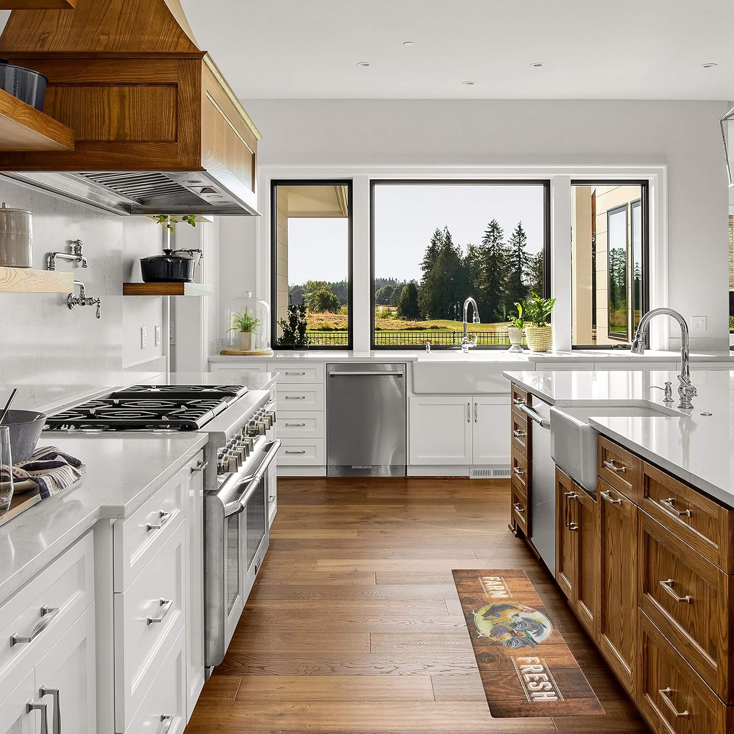 Artistic Beautiful anti Fatigue Kitchen Floor Mat - Unique Floor Mats - Pain Relief Padded Kitchen Mats - Floor Mats in Front of Sink - Memory Foam 47" X 17.5" X 10Mm Rooster